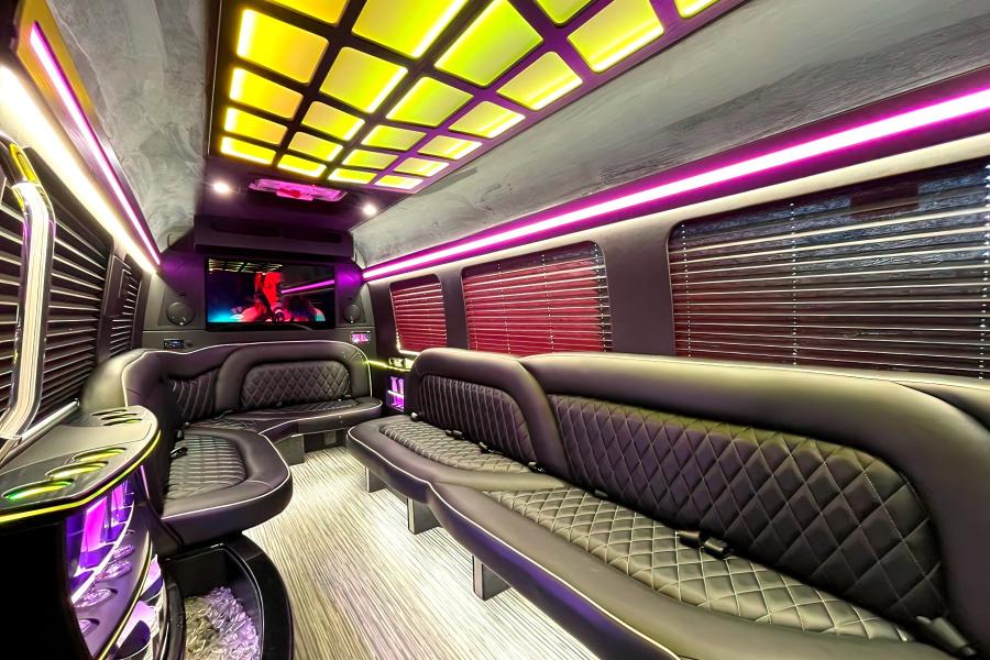 14 PAX Mercedes Benz Sprinter White Limousine Photo